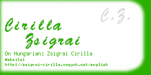 cirilla zsigrai business card